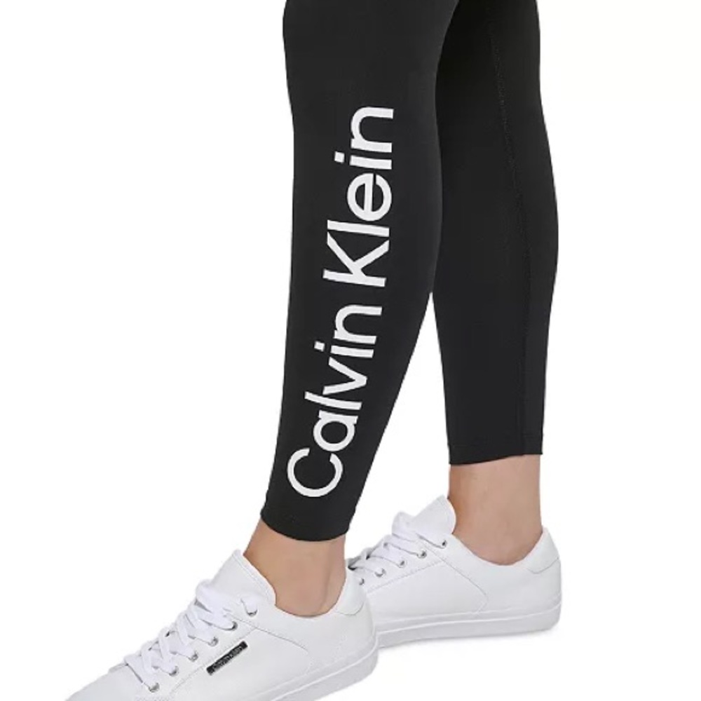 Calvin Klein Performance Women's Black Logo Leggings - Picture 3 of 12
